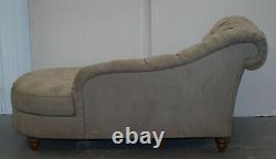 Luxury Natuzzi Italy Chesterfield Chaise Lounge With Velvet Upholstery