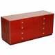 Mid Century Modern Oak & Bakelite Vintage Chest Of Drawers In Red Seriously Cool