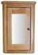 Mirror Bathroom Cabinet Solid Oak Corner Wall Mounted Storage Cupboard 600mm