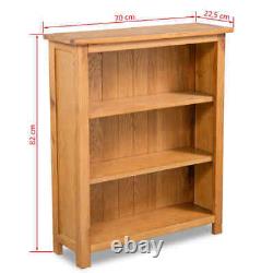 Modern 3-Tier Bookcase 70x22.5x82 cm Solid Oak Wood