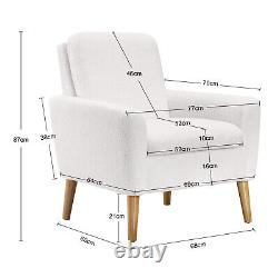 Modern Accent Chair Armchair Upholstered Fabric Single Tub Sofa Lounge Chair