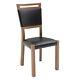 Modern Dining Room Chair Oak Solid Wood Frame Black Eco Faux Leather Padded Gent