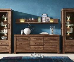 Modern Large Sideboard Dresser Storage Cabinet 2m 200cm Medium Oak Effect Gent