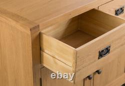 Montreal Oak 2 Door 2 Drawer Sideboard / Rustic Solid Wood Storage Cabinet