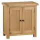 Montreal Oak 2 Door Cupboard / Rustic Solid Wood Mini Sideboard / Slim Cabinet