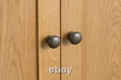 Montreal Oak 2 Door Cupboard / Rustic Solid Wood Mini Sideboard / Slim Cabinet