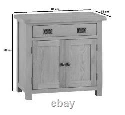 Montreal Oak Mini Sideboard / Small Solid Wood Cupboard / 2 Door Cabinet 85cm