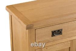 Montreal Oak Mini Sideboard / Small Solid Wood Cupboard / 2 Door Cabinet 85cm