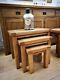 Montreal Solid Oak Nest Of 3 Tables / Rustic Solid Wood Lamp Tables / End Units