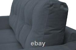 NEW 3 Three Seater Sofa Bed with Storage Grey fabric, Massive Bed. Oak Legs