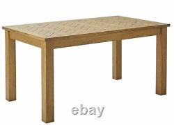 NEW IDEAL HOME SOLID OAK WOOD FRAME PARQUET DINING OR KITCHEN TABLE 150cm x 85cm