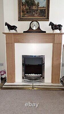 NICE ELECTRIC FIRE SUITE & HEARTH w SOLID BRASS FRETWORK FENDER COLL. LEEK ST13