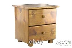 NODAX New Solid Wooden Pine Bedside Cabinet Side Table Walnut Oak Alder B2