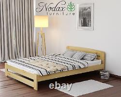 NODAX New Solid Wooden Pine Double Bedframe 4ft6in ^Option Under Bed Drawer^