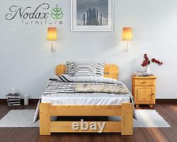 NODAX New Solid Wooden Pine Single Bedframe 90x200cm EU size /Drawer