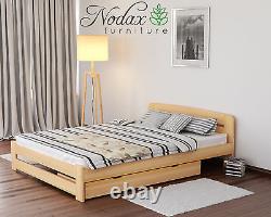 NODAX New Wooden Pine 4ft Small Double Bedframe/Select Underbed Storage ONE
