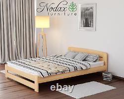 NODAX New Wooden Pine 4ft Small Double Bedframe/Select Underbed Storage ONE