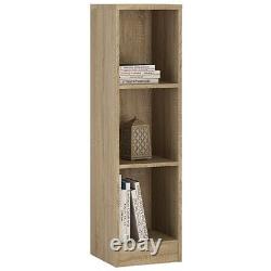 Narrow Wooden Bookcase Display Storage Shelving Unit Bookshelf CD DVD Shelves