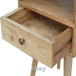 Nordic Small Bedside Table Drawer Shelf Solid Wood Cabinet Scandinavian Littler