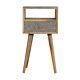 Nordic Style Mango Wood Mini Cement Chip Drawer Bedside Console In Oak Finish