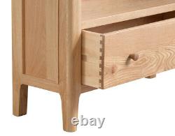Normandy Oak Large Narrow Bookcase / Solid Wood Shelving Storage / Bookshelf