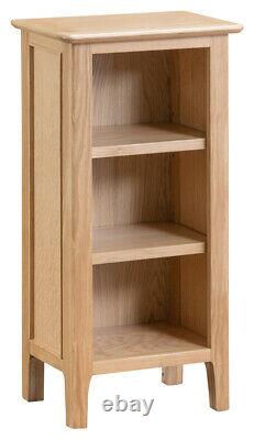Normandy Oak Small Narrow Bookcase / Free Standing Small Narrow Bookshelf / New