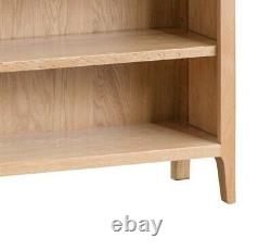 Normandy Oak Small Wide Bookcase / Small Oak Bookcase / Light Oak Small Bookcase