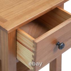 OAK Bedside Table Wood Nightstand Solid Wooden Drawer Storage Bedroom Brown