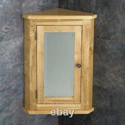 Oak Bathroom Cabinet. Wall Hung Corner and Square Extra Storage