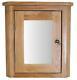Oak Bathroom Cupboard Corner Mirror Cabinet Solid 425mm Wide By 450mm High