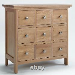 Oak CD DVD Media Storage Tower Wooden Holder/Stand/Unit/Rack with 9 Drawers