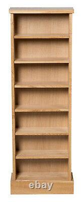 Oak CD Storage Rack Wooden Shelving Tower/Holder/Stand/Unit with 7 Shelves