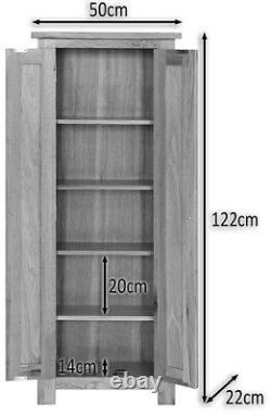 Oak DVD CD Storage Cabinet Solid Wood Cupboard/Rack/Tower/Unit with 5 Shelves