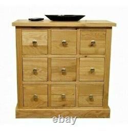 Oak DVD & CD Storage Unit With 9 Drawers Living Room Furniture COR17C