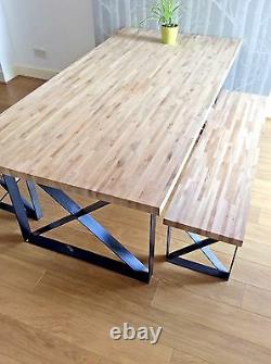 Oak Dining Table & Benches Solid 40mm Oak All Sizes Custom Made Bespoke