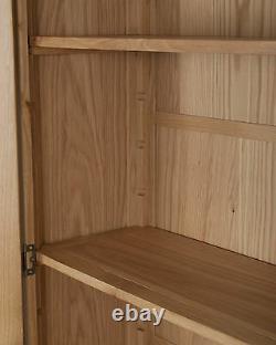 Oak Display Cabinet Solid 2 Doors 1 Drawer in Chunky Harrogate Natural