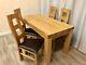 Oak Furniture Land 100% Solid Oak Dining Table And 4 Solid Oak Dining Chairs