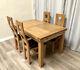 Oak Furniture Land 100% Solid Oak Extendable Dining Table & 4 Solid Oak Chairs