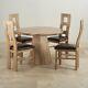 Oak Furniture Land Natural Solid Oak Round Dining Table And 4 Chairs Provence