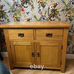 Oak Furniture Land Sideboard Solid Wood Small 2 Door+2 Drawer Storage USED