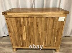 Oak Furniture Land Solid Oak Rustic Sideboard Cabinet Unit 2 Drawers 2 Cupboards