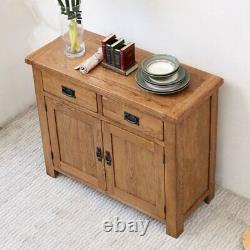 Oak Sideboard Solid Wood Small 2 Door+2 Drawer Storage Cupboard Dining Storage