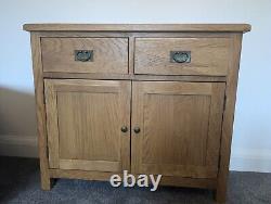 Oak Sideboard Solid Wood Small 2 Door+2 Drawer Storage Cupboard Dining Storage