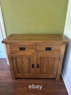 Oak Sideboard Solid Wood Small 2 Door+2 Drawer Storage Cupboard Dining Storage