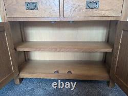 Oak Sideboard Solid Wood Small 2 Door+2 Drawer Storage Cupboard Dining Storage