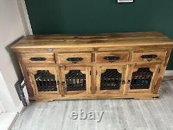 Oak Sideboard Solid Wood Small 2 Door+2 Drawer Storage Cupboard Dining Storage