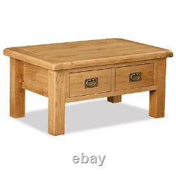 Oakvale Coffee Table With Drawers / Solid Wood Occasional Drinks Table