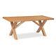 Oakvale Cross Dining Table / Solid Wood Fixed Top Kitchen Table / 6 8 Seater