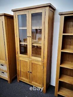 Oakvale Display Cabinet / Solid Wood Glazed Shelving Unit / Bookshelf Storage