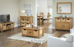 Oakvale Extra Large Sideboard / Solid Wood 4 Drawer 4 Door Side Storage Cabinet